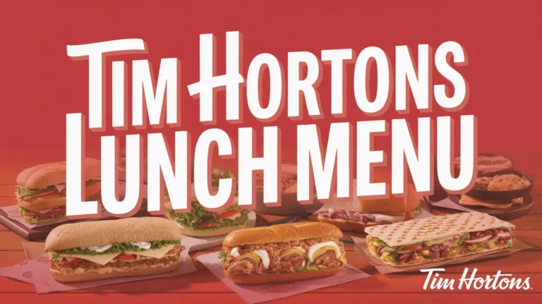 Tim Hortons Lunch Menu With Prices
